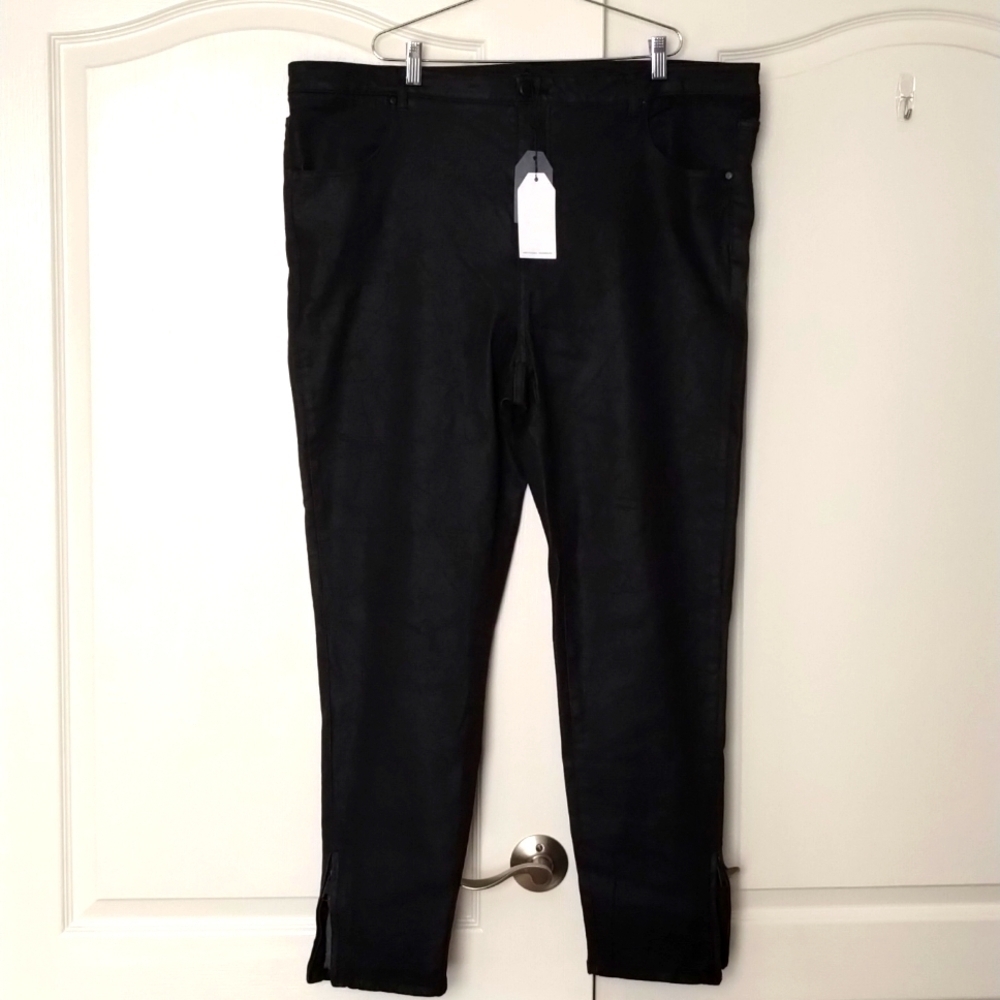 Universal Standard black shimmer jeans size 20 zip ankle new w/ tags 29" inseam